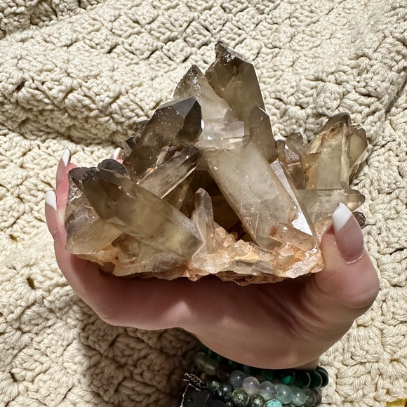 INSANE Smoky Citrine Phantom Point Cluster Nearly Five Pounds - STATEMENT PIECE - Picture 8 of 11